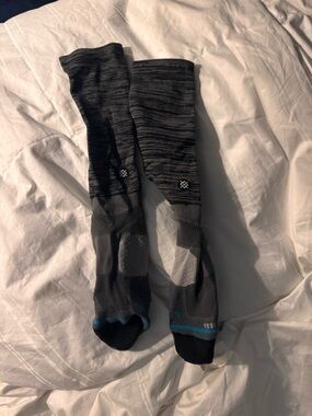 Stance Men's Black & Gray Athletic Crew Socks with Blue Accent